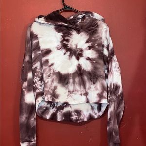 Purple tyedye cropped sweater